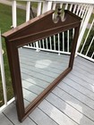 Vintage Antique Mirror 47  X 39  Hand Crafted Mohogany Wood Mid Century 