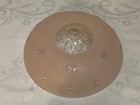 Vintage Art Deco Glass Ceiling Light Fixture Cover Pink With Stars