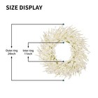 24 Inch Artificial White Forsythia Flower Wreath  Silk   Paper Bridal Floral    