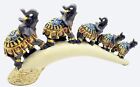 Feng Shui Elephant Family In A Trunk Bridge Statues Wealth Figurine Home Decor