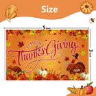 Thanksgiving Flag 3x5 Ft Double Printed Happy Thanksgiving Orange Turkey Pumpkin