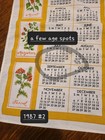 1987 Calendar Tea Towel Linen Herbs