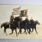 Wwi Era Postcard Photograph Us Army Cavalry Soldiers Horses American Flag Rppc