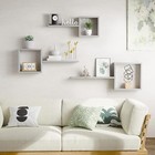 Wooden Square Floating Shelves Wall Mount  Floating Cube Shelves Set Of 6  