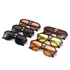 Oversized Aviator Square Sunglasses Thick Frame Retro Uv400 Fashion Shades
