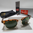 Ray-ban Rb3016 Clubmaster Brown Tortoise Frame Glass Green Lens 51mm 51 21 145mm