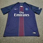 Nike Paris Saint Germain Jersey Mens Large Blue Dri Fit Authentic 20016 Psg Kit