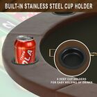 Poker Table 6 Player Texas Holdem Game Folding Casino Legs Cup Holders Metal 46 