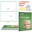 1100 Shipping Labels 8 5x5 5 Self Adhesive Half Sheet Shipping Labels 1000   100