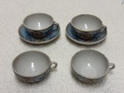 Vintage Child   s Porcelain Toy Tea Set Blue Floral Pattern Japan - Incomplete