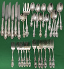 32 Pc Service For 6 Baroque Rose Silverplated Flatware Set  1881 Rogers Oneida