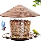 Squirrel-proof Hanging Bird Feeder For Outdoor Wild Bird Seed  Brown
