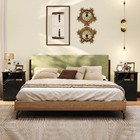 Tc-homeny Nightstand With Charging Station Wood Sofa End Side Table Night Stand