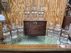 Antique Ca  1800 English Apothecary Traveling Pharmacy Bottles Mahogany Chest