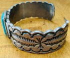 Navajo Artist Wilson Begay Sterling Silver And Turquoise Bracelet Cuff