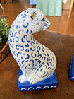 Opalhouse Blue And White Cheetah Ceramic Bookends Pair Of Two  Charming 
