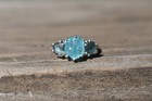 Aquamarine And Blue Montana Sapphire Engagement Ring Size 3 4 5 6 7 8 9 10 11 12