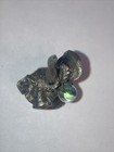 Vintage Pewter Wizard Figurine With Crystal Ball Unsigned