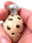 Macintyre Porcelain   Sterling Silver Bird Egg Perfume Flask   Vinaigrette