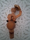 Vintage Carved Wood Mechanical Wine bottle Cork Stopper Man Tipping Hat Read