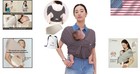 Adjustable Charcoal Babywrap Carrier With Head Support For Newborns 8-44 Lbs