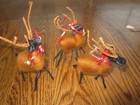 Nwt Felted Wool Reindeer Christmas Ornament Free Standing Or Hanging