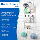 24 In  H X 11 In W X 4 5 In  D 3-tier Rust-resistant Large Hanging Shower Caddy