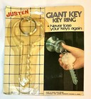 Vintage 1984 Chunky Acrylic Key Ring Hong Kong Justens Fob Key Chain Original Pk