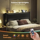 Headboard For King queen full Size Bed With Storage Shelf   Outlets   Rgb Light