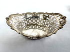 Vtg Pierced Silverplate Nut Dishes Set Of 4 Reticulated Oval Bonbon Baskets 3 5 