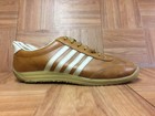 Vintage     Handmade In Made In Usa Athletic Brown Leather Trainers Sz 8 Vntg Sho 