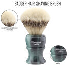 Silver Tip Badger Hair Shaving Brush With Resin Handle Green Edition Haryali