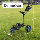 Serenelife 3 Wheel Walking Golf Bag Push Cart Holder W  Elastic Strap Slgcflw