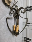 Antique French Country Ornate Iron Pendant Lantern Chandelier  Chic Shabby 