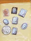 Loose Hand Carved Roman Soldier Cameo Lot Of 7 - Includes Antique Box