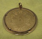 1915 Austria Gold 4 Ducat Encased In 18k Gold Frame