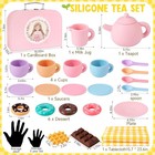 Silicone Tea Set  Tea Party Set For Little Girls  Kids Pretend Role Play Kitchen
