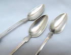 3  Antique Coin Silver Tea Spoons   Mono  M W