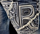  250 Mens Rock Revival  eithan  Thick Leather Inserts Slim Straight 34 X 31