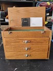 Vintage Sisco Oak Hardwood Utility Chest Jewelers Collectors Machinists