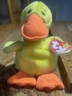 Ty Beanie Baby Collection 1993 Quackers The Duck Pvc 4024 Mint Tush Tag Errors