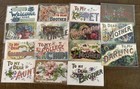 Nice lot Of 15 Greetings postcards With words family sentiments big Letters j597