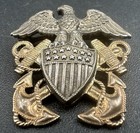 Wwii Usn Navy Officer Garrison Cap Insignia Sterling Silver   10k Gf Balfour
