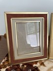 Vintage Lot Of 3 Small Mcm Brass Gold Tone Metal Picture Frames