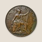 1918          Great Britain Farthing George V Uk Bronze Coin