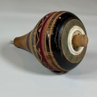 Vtg Traditional Mexican Trompo Spinning Top Hand Carved   Painted Wood Art Toy
