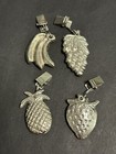 4 Metal Fruit Tablecloth Weights Fruit  Solid Heavy With Clips
