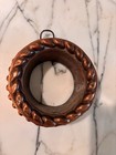 Gorgeous Antique Crown Stamped Copper Mold  19th C Lady Finger Rope Twist Heavy