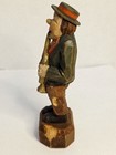 Vintage German Black Forest Hand Carved Man Playing The Horn Wood Figurine 5 25 