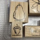 New Stampin Up  all Natural  Wood Mounted Rubber Stamps 2003 Set Of 6